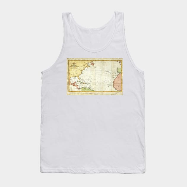 Vintage Christopher Columbus Voyage Map (1828) Tank Top by Bravuramedia